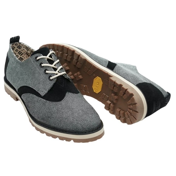 TOMS Brogue Vibram Sole Oxford Lace Up Dress Shoes Caviar Leather 9 main image 4